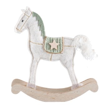 Felt rocking horse, standing, 15x17x3cm, dark brown
