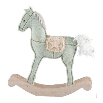 Felt rocking horse standing 20x20x2cm, green