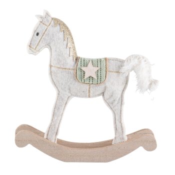 Felt rocking horse standing 20x20x2cm, dark brown