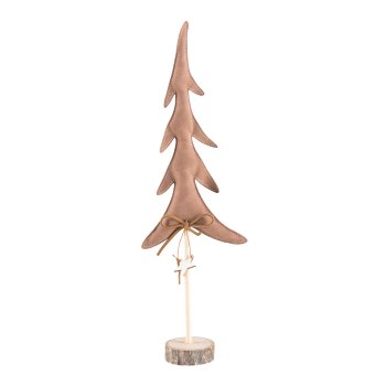Imitation leather tree, on wooden base, w.bow 40x13x7cm, light brown