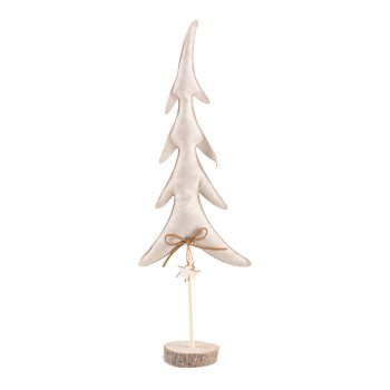 Imitation leather tree, on wooden base, w.bow 50x16x7cm, beige