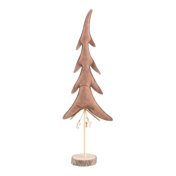Imitation leather tree, on wooden base, w.bow 50x16x7cm, light brown