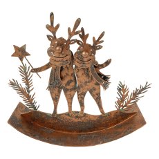 Metal deer, 2 rocker 15x14x4cm, copper