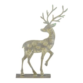 Metall Hirsch stehend, 2fa.so. 16x8x3cm, Jade