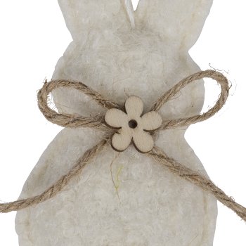 Stoff Hase STROLCH, Hänger, 6x10cm, weiß