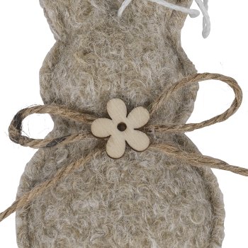 Stoff Hase STROLCH, Hänger, 6x10cm, natur