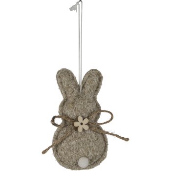 Stoff Hase STROLCH, Hänger, 6x10cm, natur