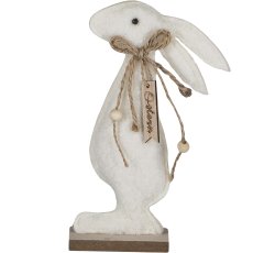 Fabric rabbit STROLCH, standing, 11x5x24cm, white