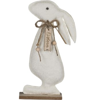 Fabric rabbit STROLCH, standing, 14x5x28cm, white