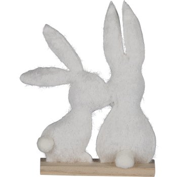 Fabric pair of rabbits KISSES, 18x5x23cm, vanilla