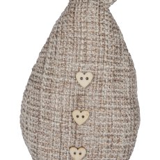 Linen fabric rabbit, with filling, 19x5x3cm, natural