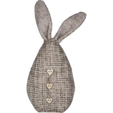 Leinen Stoff Hase, mit Füllung, 19x5x3cm, natur