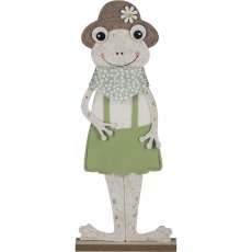 Felt frog SAM+SANDY, standing, 2 assorted, 17x5x43cm, green