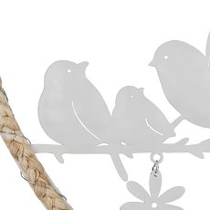 Natur Herz Stecker, mit Metall Vögeln, 13x16cm/+40cm Stecker, natur