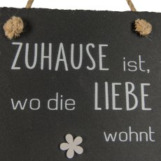 Schiefer Tafel, Hänger, mit Schriftzug, 15x20cm, schwarz