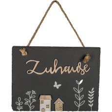 Schiefer Tafel, Hänger, mit Schriftzug, 20x15cm, schwarz