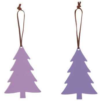 Metal hanger tree with leather strap, 10x10cm, antique purple, 6/Box