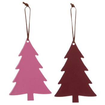 Metal hanger tree with leather strap, 15x15cm, amethyst