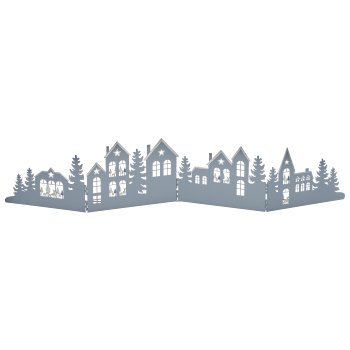 Metal landscape, 4 parts, foldable, 65x12cm, blue