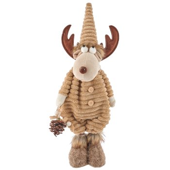 Stoffhirsch stehend, 12x6x43cm, mandel