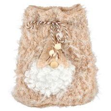Stoff/Woll Tasche mit Motiv, 13x13x14cm, hellbraun