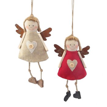 Fabric Dolly Sofie Hanger 2 assorted, 20x10x3cm, Nature