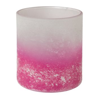 Glass Tea Light Vulcano, 7x8,4 cm, Fuchsia