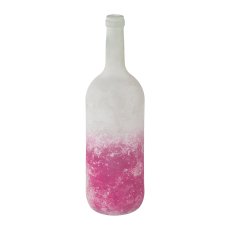 Glas Flaschenvase VULCANO, 10x35cm, fuchsie
