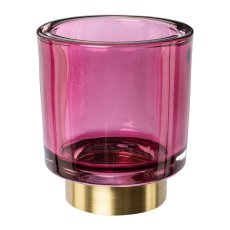 Glass Tea Light 3 assorted/Box Golden Base, 7,8x8,5cm, Purple, Lepuro Single Item