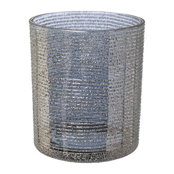 Glass tealight STICKY LUSTER, 8x8x9cm, grey