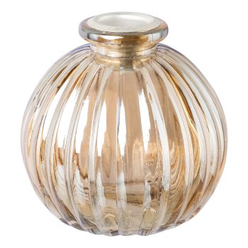 Glas Mini-Kugel-Kerzenhalter Relief Luster finish, 8,4x8,2cm, gold