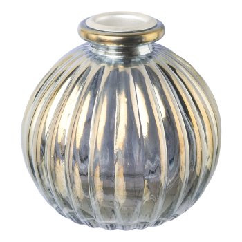 Glass mini ball candle holder Luster finish, 8,4x8,2cm, gray