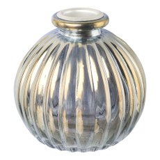 Glas Mini-Kugel-Kerzenhalter Luster finish , 8,4x8,2cm, grau