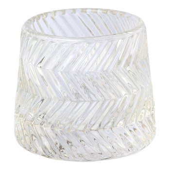 Glass tealight 360g heavy structure, 8,2x6,8cm, clear