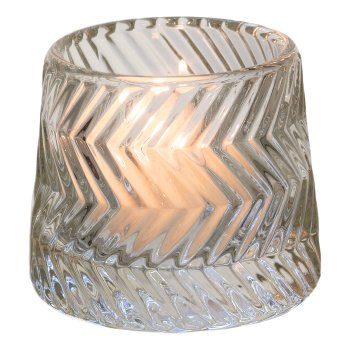 Glass tealight 360g heavy structure, 8,2x6,8cm, clear