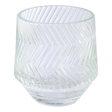 Glas Teelicht Relief 455g, 10x10cm, klar