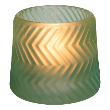 Glass tealight 3 assorted TILBURG, 7x8,2x8,2cm, light green