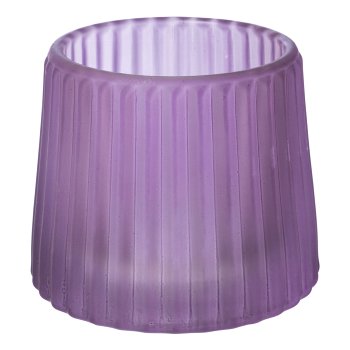 Glass tealight 3 assorted TILBURG, 7x8,2x8,2cm, purple