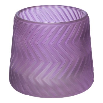 Glass tealight 3 assorted TILBURG, 7x8,2x8,2cm, purple