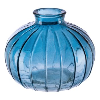 Glas Vase JIL II, 9x11cm, petrol