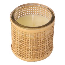 Scented candle vanilla, natural soy wax, in glass w.mesh cover, 8x8x8cm, 180g