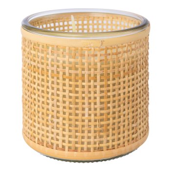 Scented candle vanilla, natural soy wax, in glass w.mesh cover, 10x10x10cm, 400g