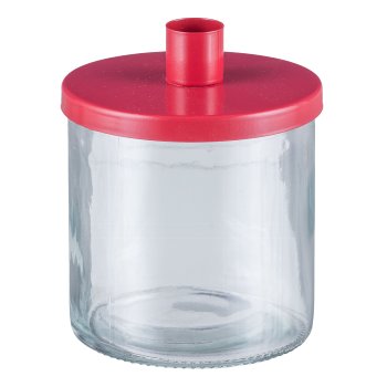 Glass w.metal top candle holder CANDELA, 12,5x10x10cm, granat