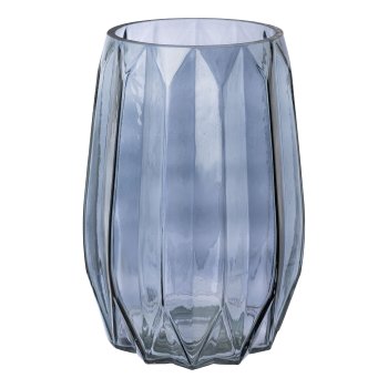 Glas Vase MIDNIGHT, 12x12cm, blau