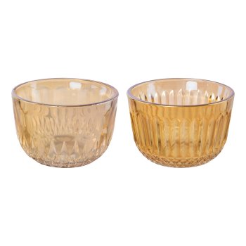 Glas Teelicht Luster finish 2fa.so. BILBAO, 5x8x8cm, caramel