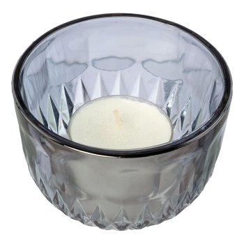 Glass tealight Luster finish 2 assorted BILBAO, 5x8x8cm, gray