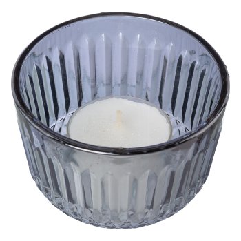 Glass tealight Luster finish 2 assorted BILBAO, 5x8x8cm, gray