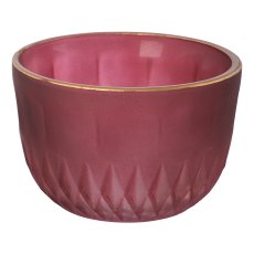 Glass tealight matt finish 2 assorted BILBAO, 5x8x8cm, red