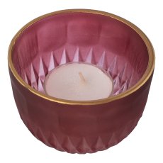 Glass tealight matt finish 2 assorted BILBAO, 5x8x8cm, red