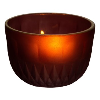 Glass tealight matt finish 2 assorted BILBAO, 5x8x8cm, red